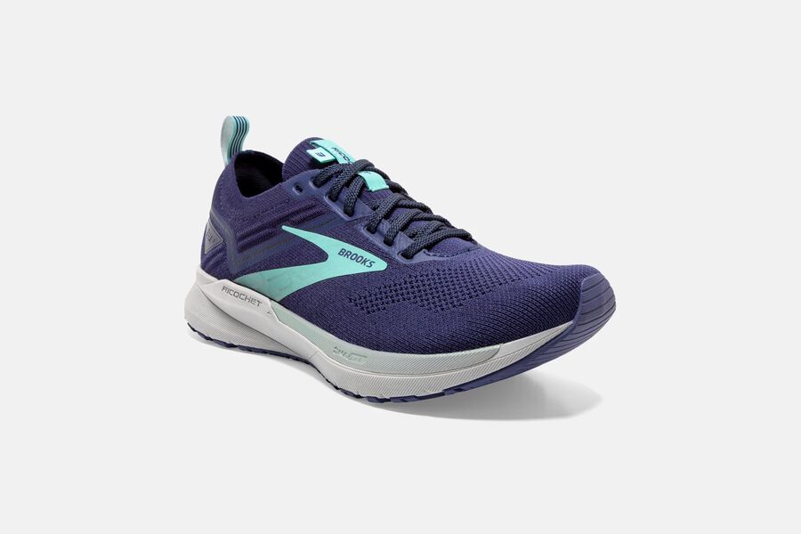 Brooks Running Shoes - Ricochet 3 Road Womens - Purple/Turquoise - DCH-651279